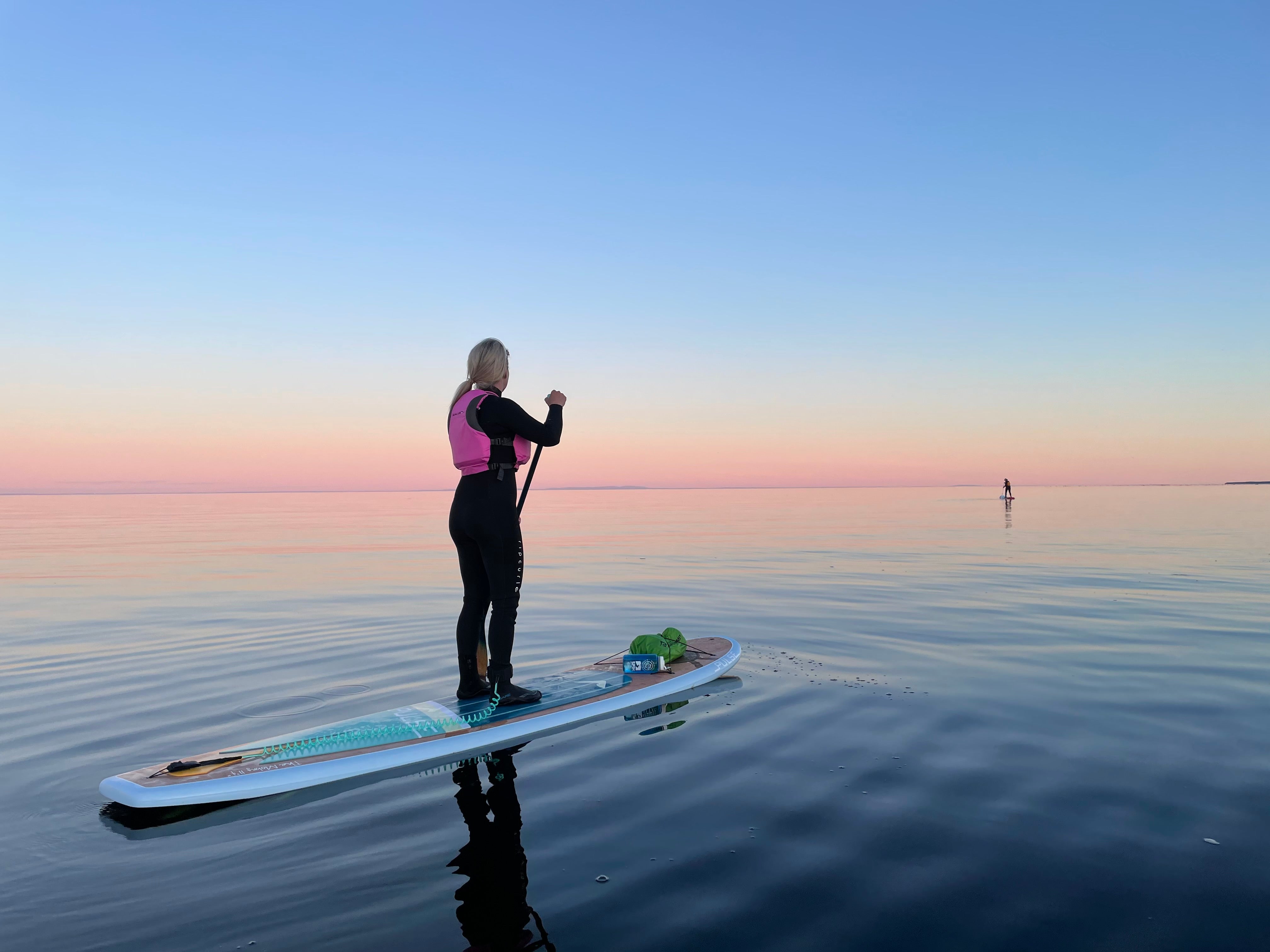 planche à pagaie SUP sur la côte-nord à baie-comeau fleuve st-laurent