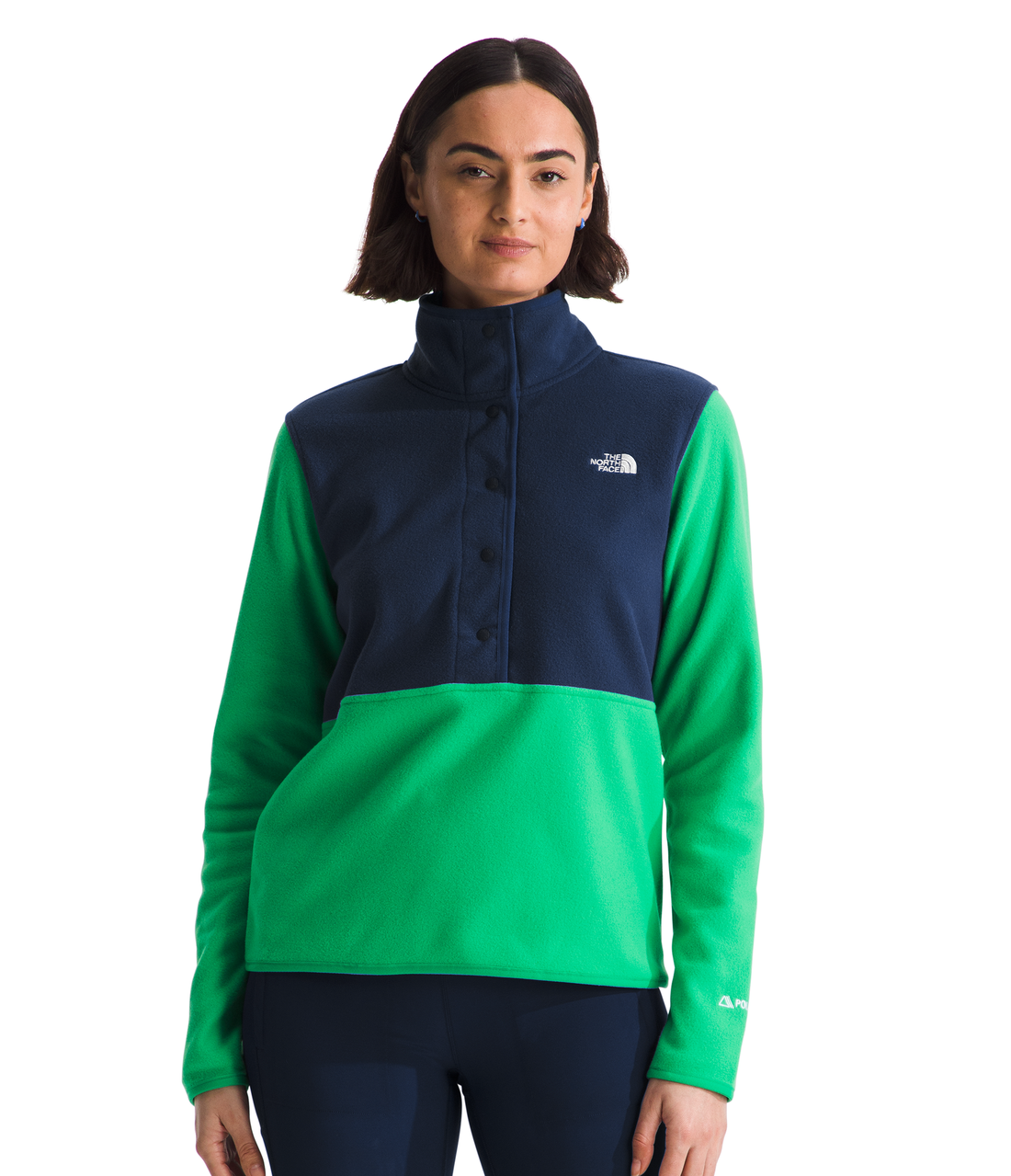 The North Face Chandail Alpine Polartec 100 1/2 Zip - Femme nf0a84qi - SUMMIT NAVY/OPTIC EMERALD