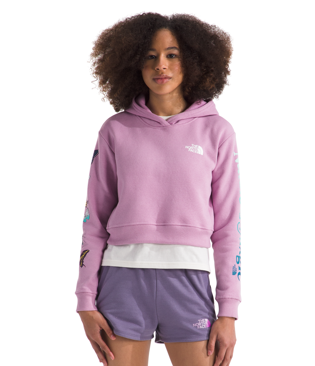 The North Face Chandail À Capuchon Camp Fleece - Enfant nf0a8a40 - MINERAL PURPLE/NATURE IS MAGIC GRAPHIC