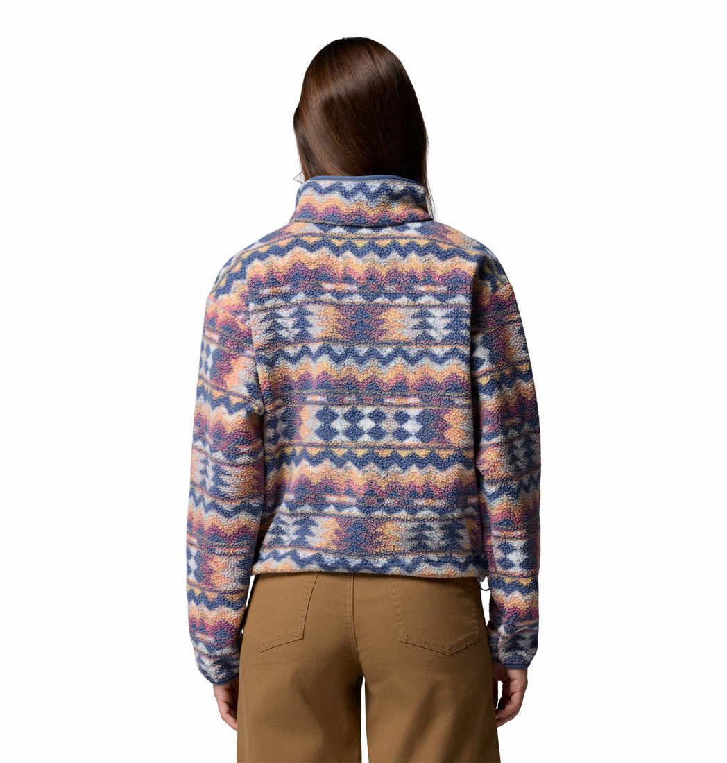 Columbia Chandail À Manches Longues Helvetia II Imprimé Cropped Half Semi-Bouton Pression - Femme