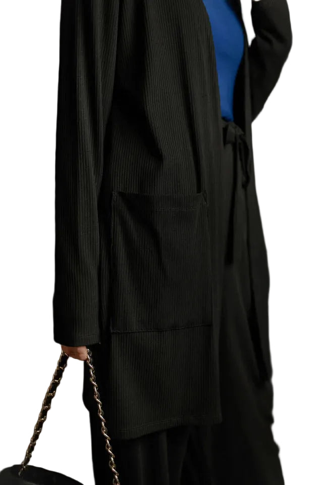 LOUVE CARDIGAN RIB BAMBOU - FEMME