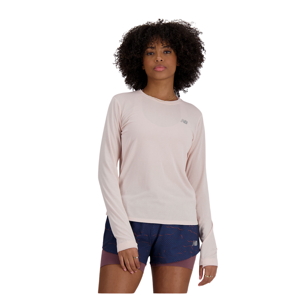 New Balance Chandail À Manches Lo ngues Athletics - Femme wt41256 - QUARTZ PINK