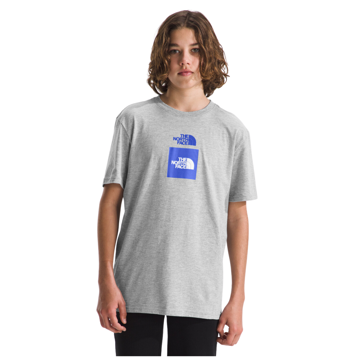 The North Face T-Shirt S/S Graphic - Enfant nf0a8a3z - LIGHT GREY HEATHER/SOLAR BLUE