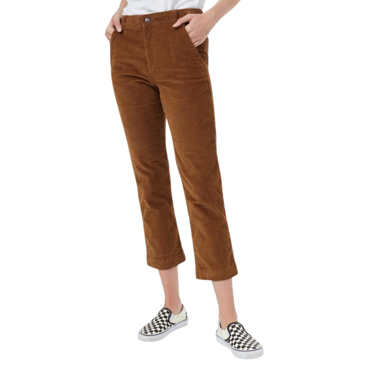 Tentree Pantalon Corduroy Cropped Wide - Femme tcw3676 - BRUN