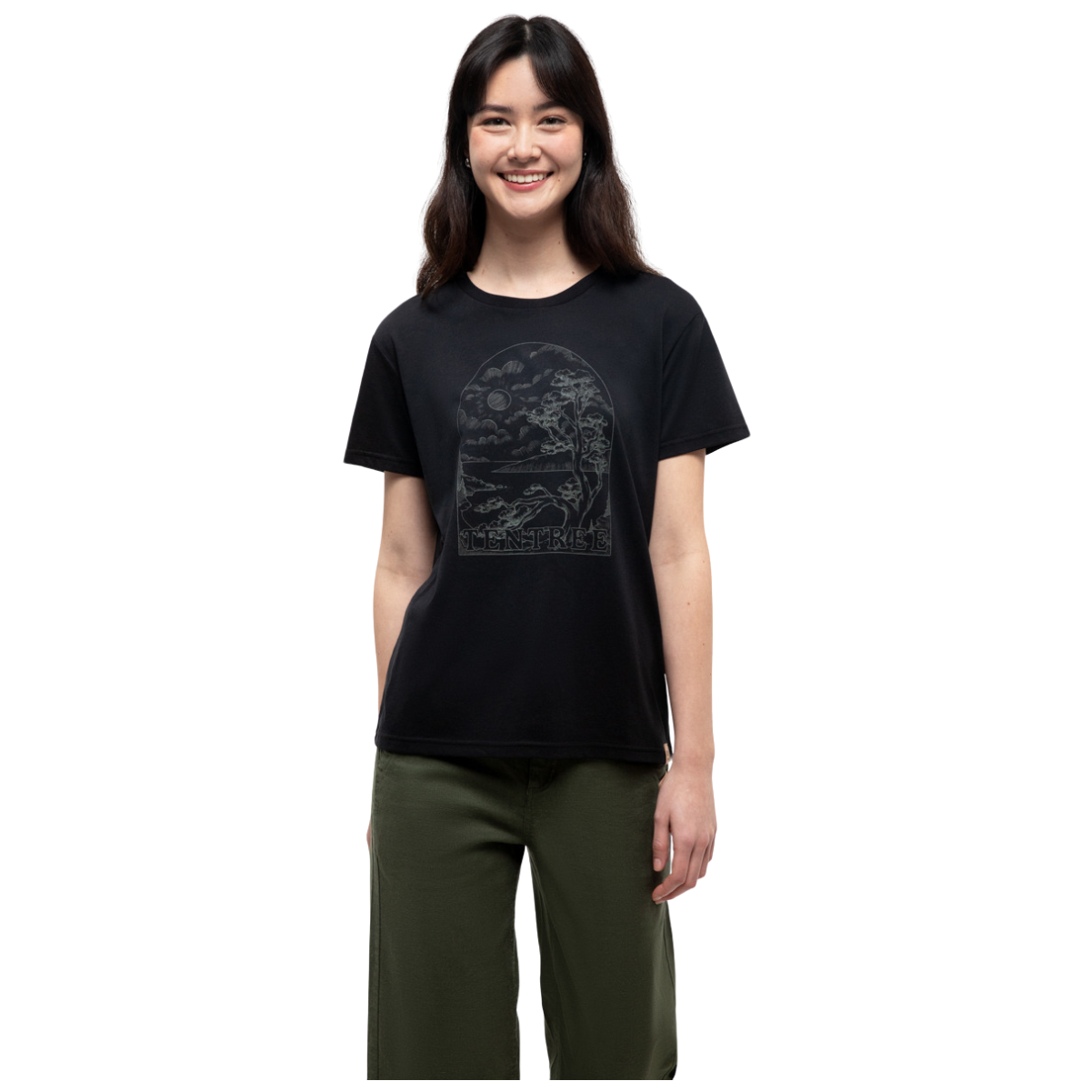 tcw6162
Tentree T-Shirt Clifftop - Femme - METEORITE BLACK/AGAVE GREEN