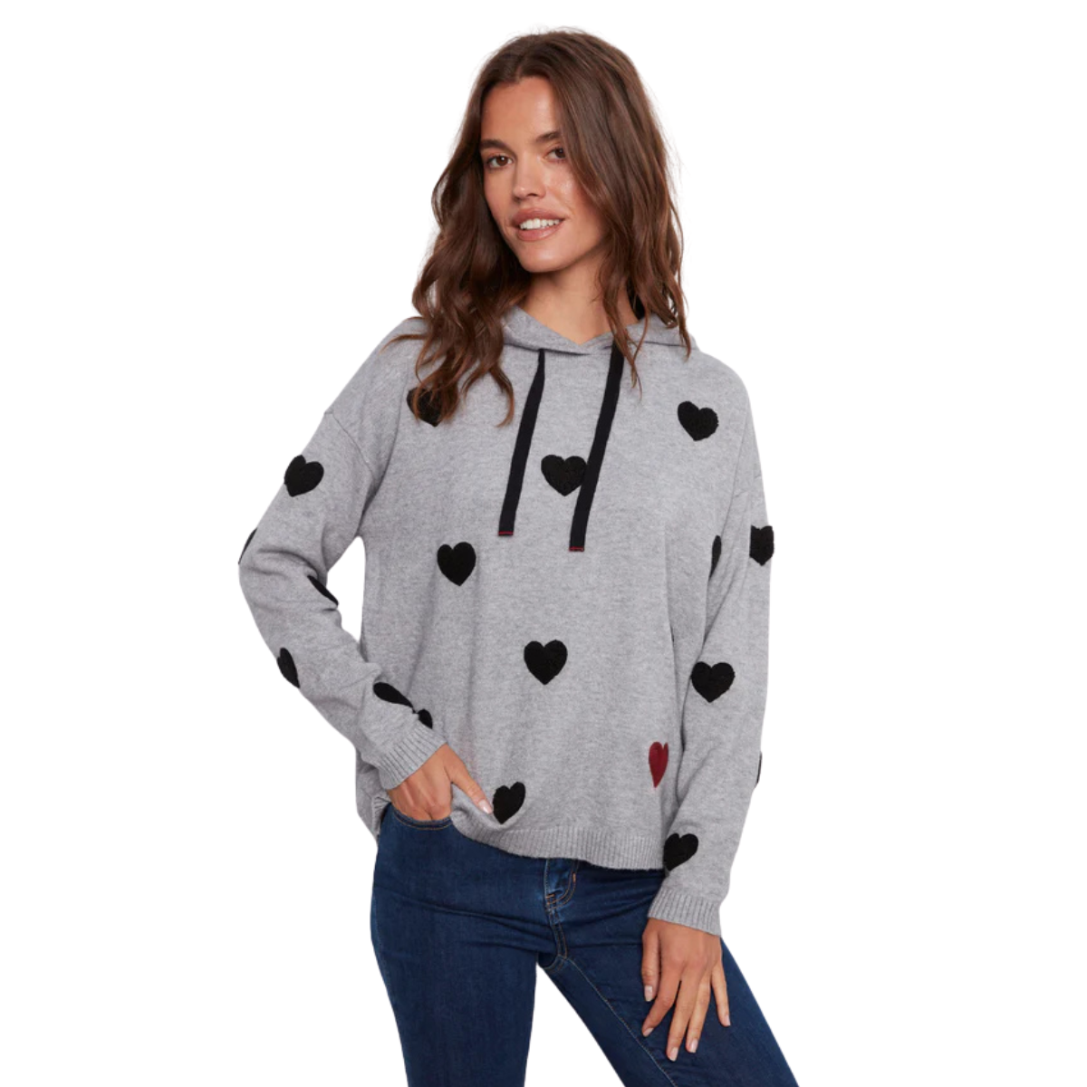 c2436y
Charlie B Chandail À Capuchon Needle Punch Boucle - Femme - H-GRIS