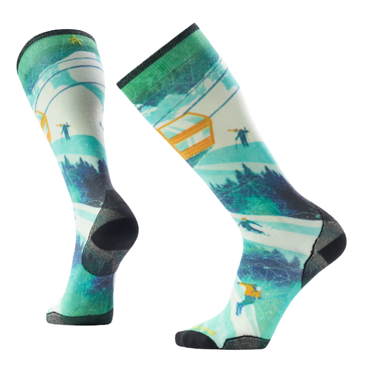 Smartwool Bas Zero Cushion Ski Day Print Over the Calf - Unisexe