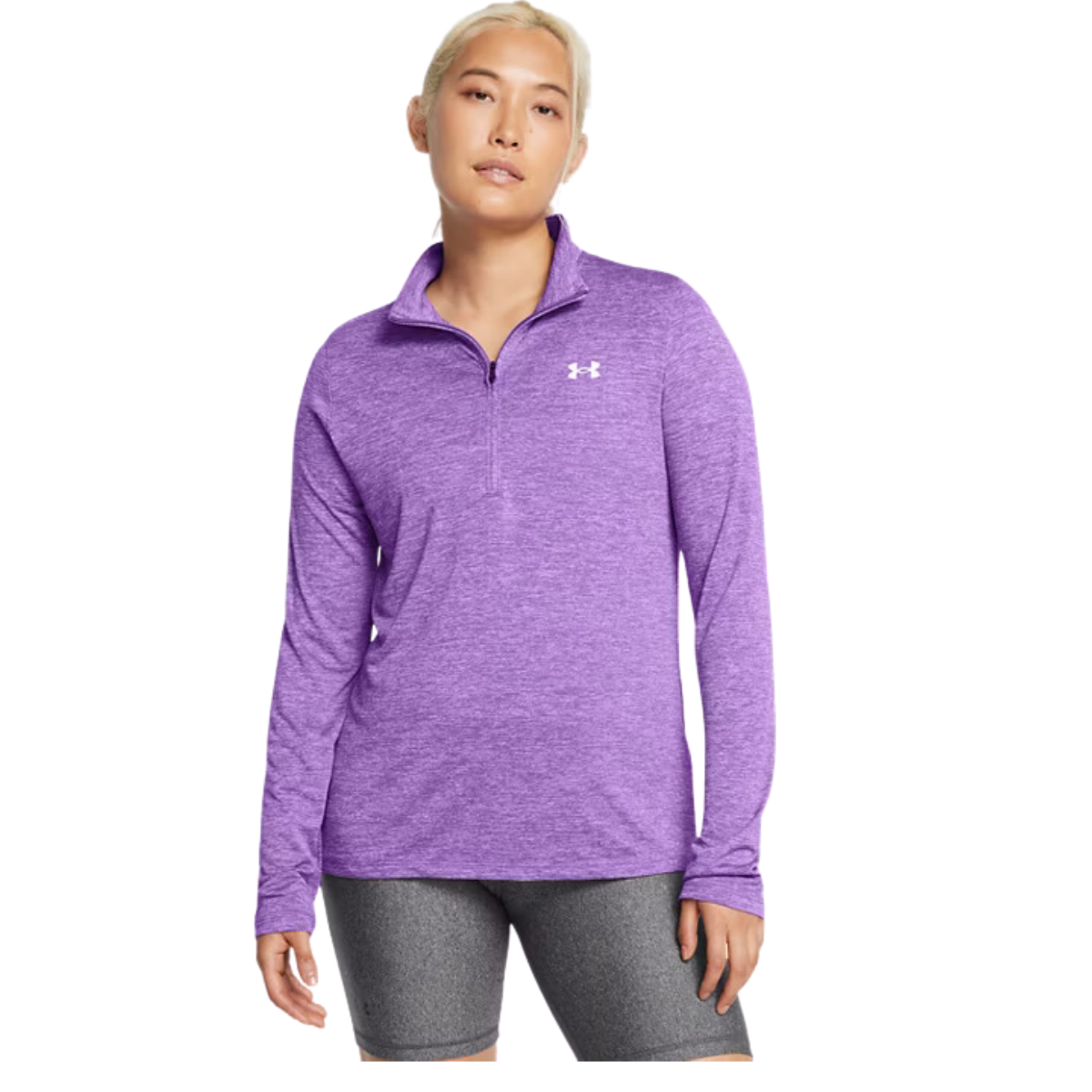 1384225
Under Armour Chandail À Manches Longues Tech Twist 1/2 Zip - Femme - SOLID LAVISH/WHITE