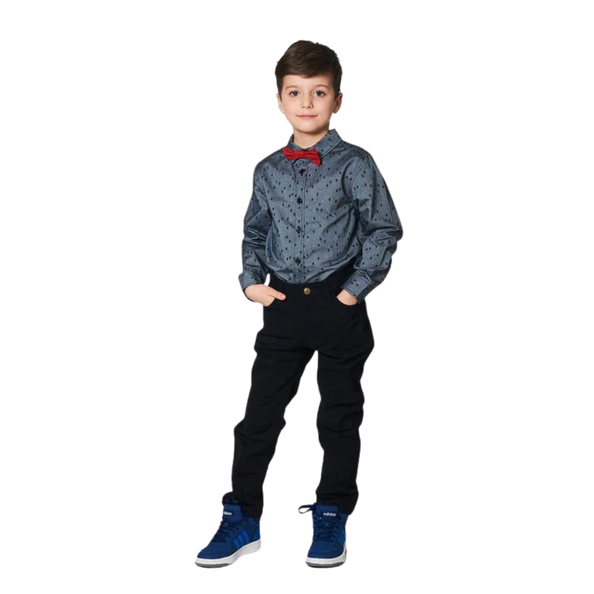 g20nb15  Deux Par Deux Chemise À Manches Longues 2-6 Ans - Enfant - ANTHRACITE