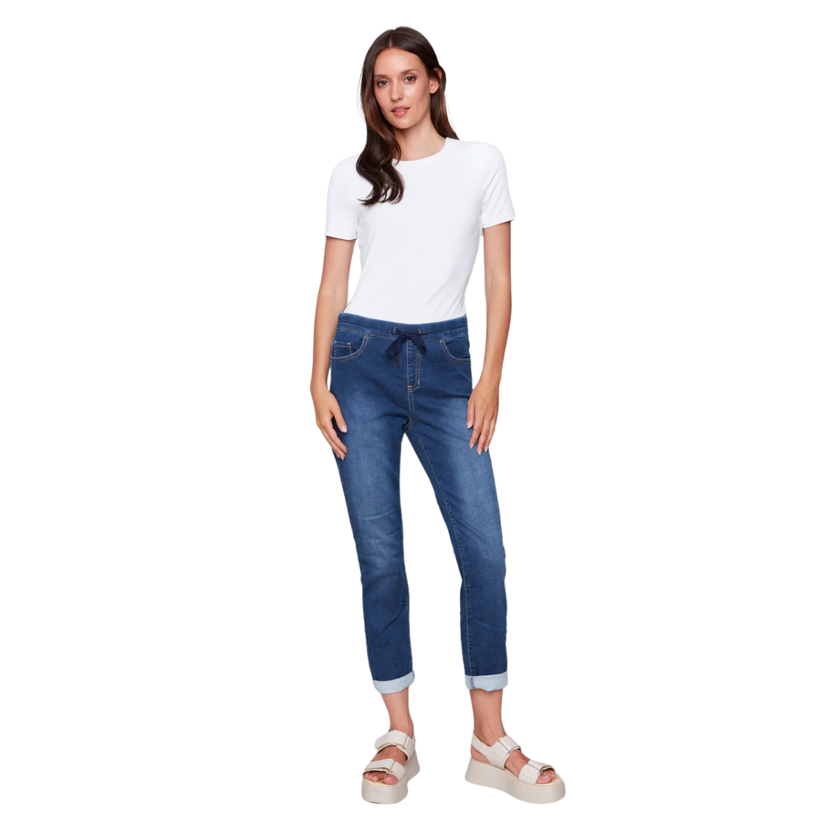 c5347s
Charlie B Pantalon Knit Denim Jogger - Femme - INDIGO