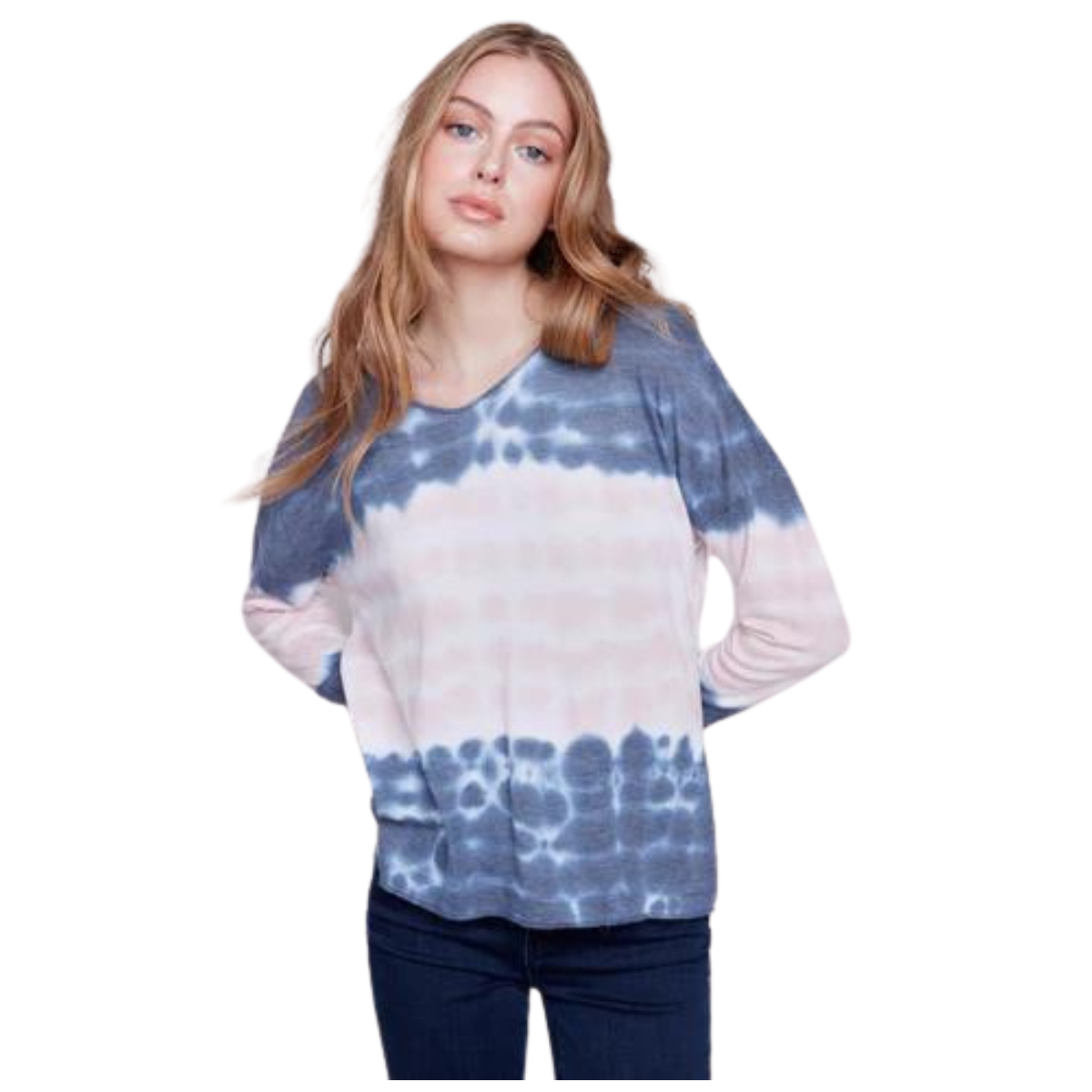 c1292wpk
Charlie B Chandail À Manches Longues Printed Basic V-Neck Knit Top - F… - VAGUES