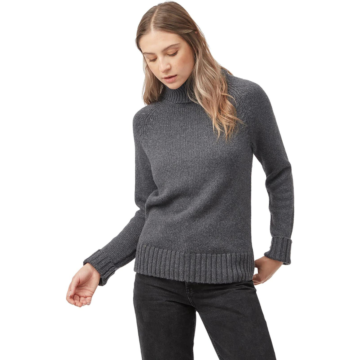 Tentree Chandail Highline Wool Turtleneck - Femme tcw5897 DARK GREY HEATHER