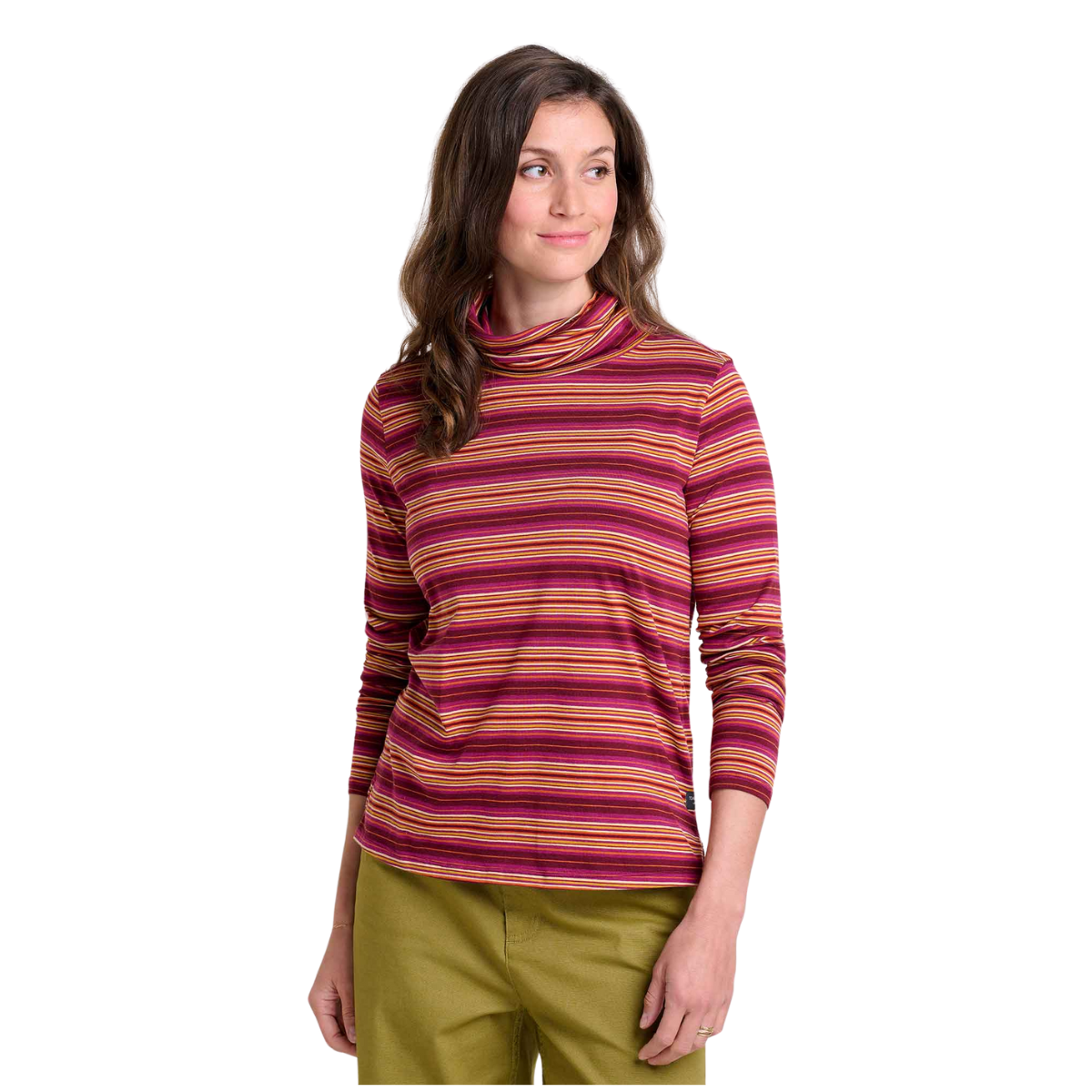 t1241906 Toad&Co Chandail À Manches Longues Maisey T-Neck - Femme - BOYSENBERRY STRIPE