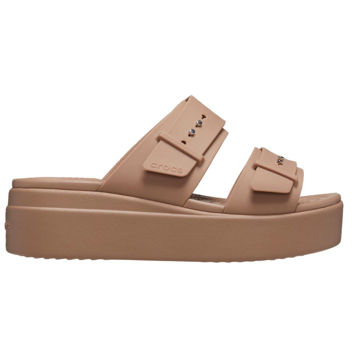 Crocs Sandale Brooklyn Buckle Low Wedge - Femme 207431 - LATTE