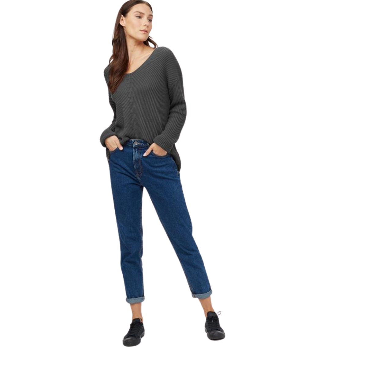 Tentree Chandail Highline V-Neck - Femme tcw2702 - CHARCOAL