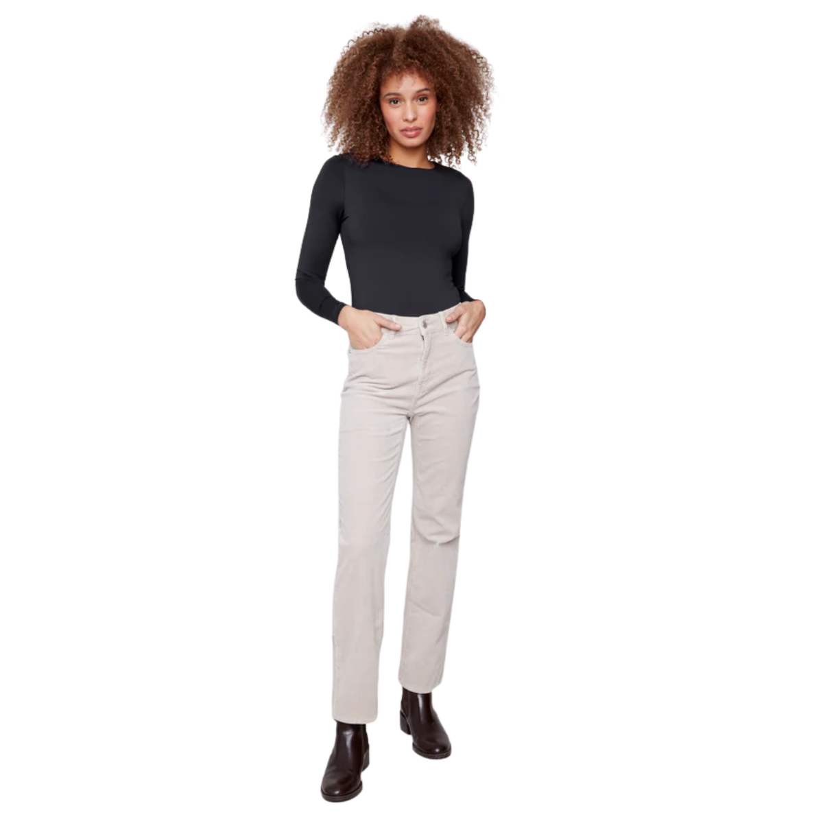 c5684
Charlie B Pantalon Straight Leg Corduroy - Femme - AVOINE