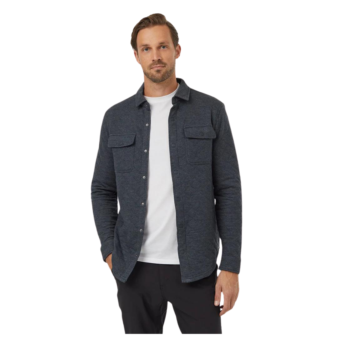 tcm2676 Tentree Chemise Matelassée Colville Quilted Shacket - Homme - FOREST RIVER GREEN HEATHER