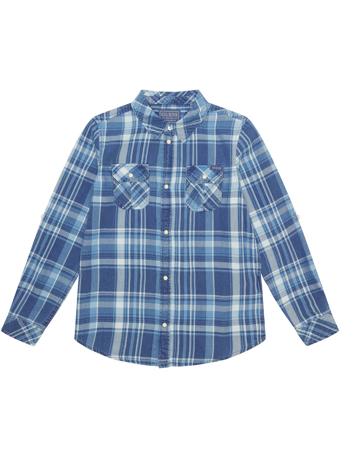 l4bh03d52g1
Guess Chemise À Manches Longues 8-14 Ans - Enfant - BLUE CHECK INDIGO