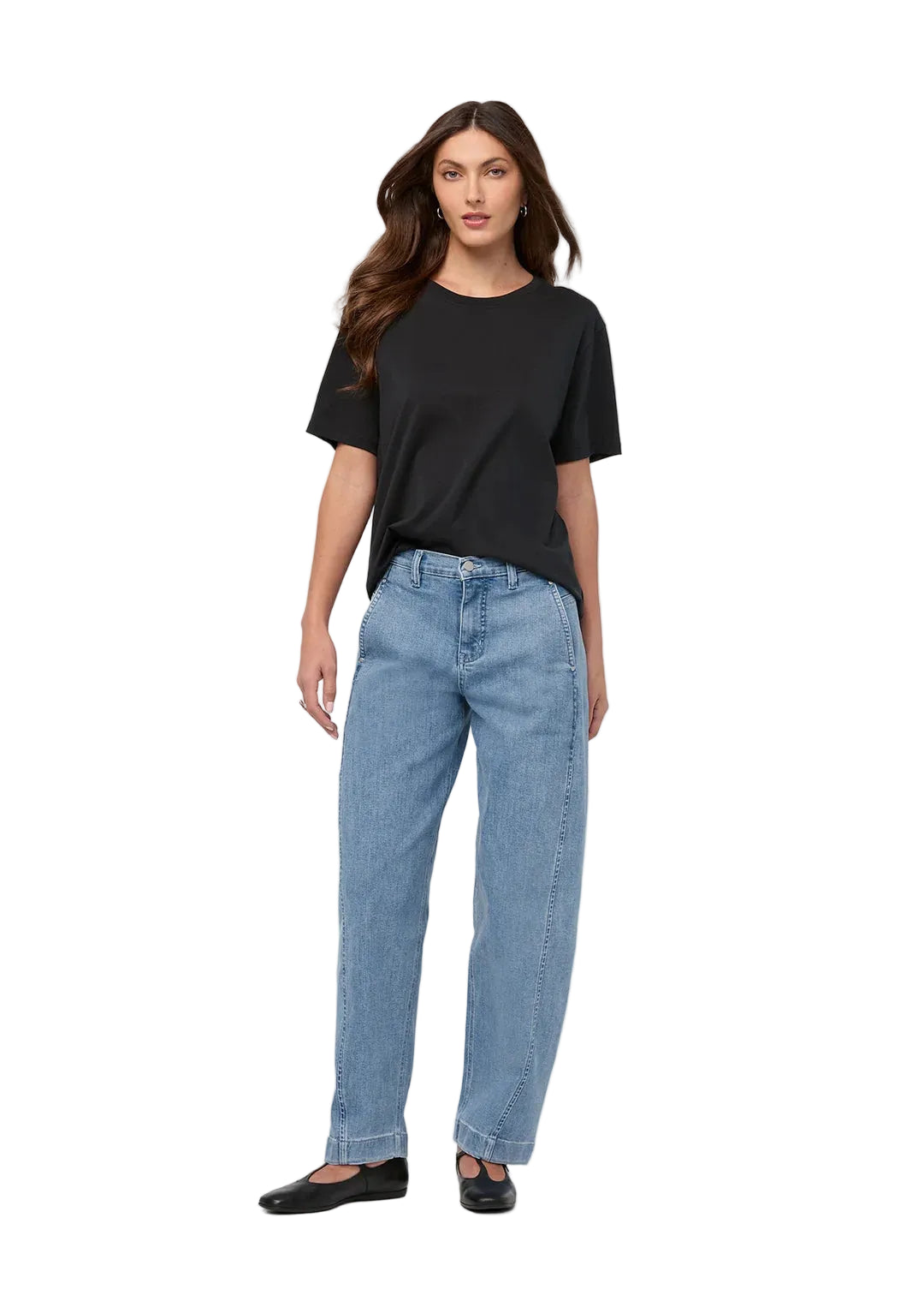 DU/ER PANTALON PERFORMANCE DENIM+HIGH RISE BARREL - FEMME