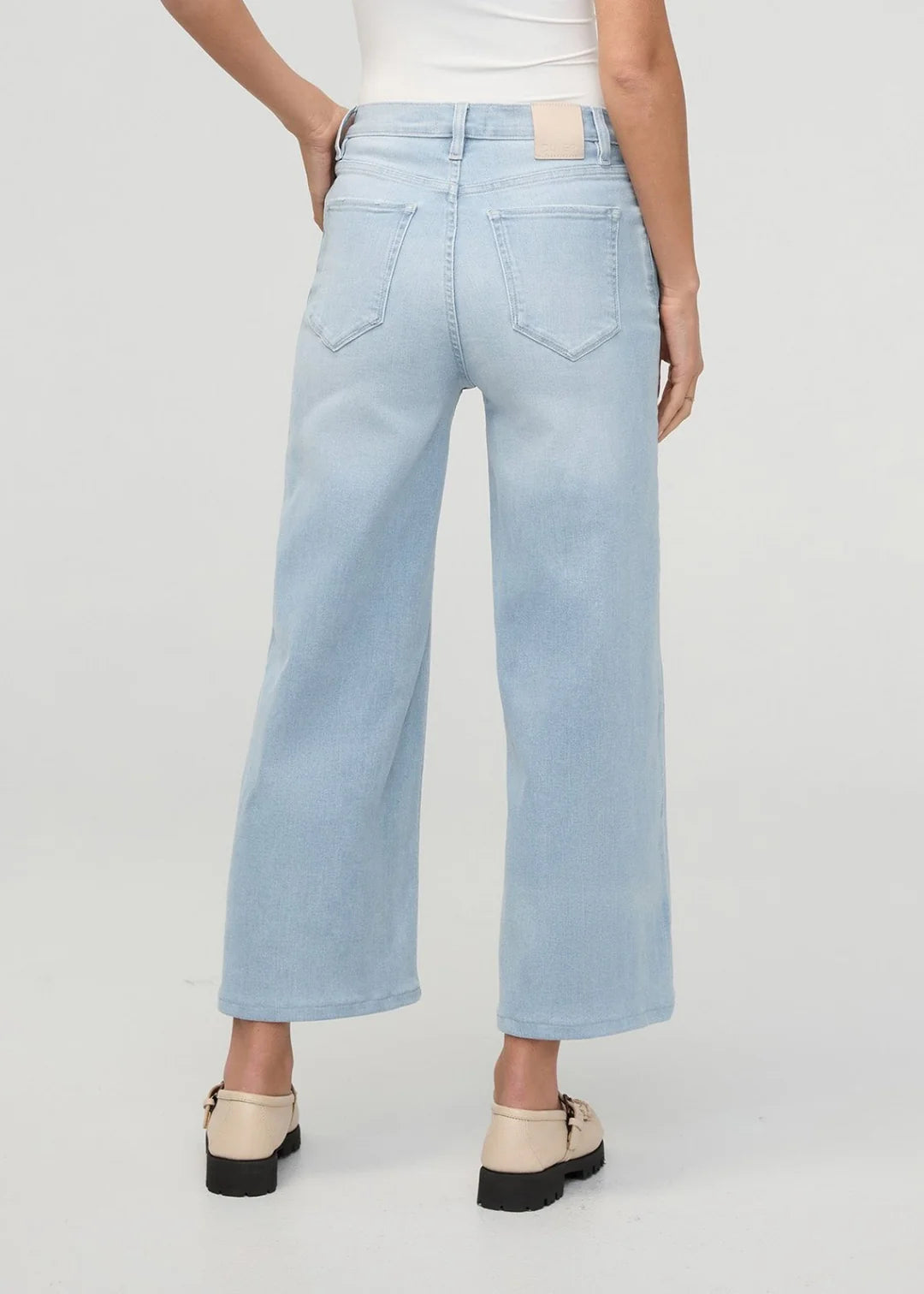 DU/ER Pantalon Performance Denim+high Rise Wide Leg Crop - Femme