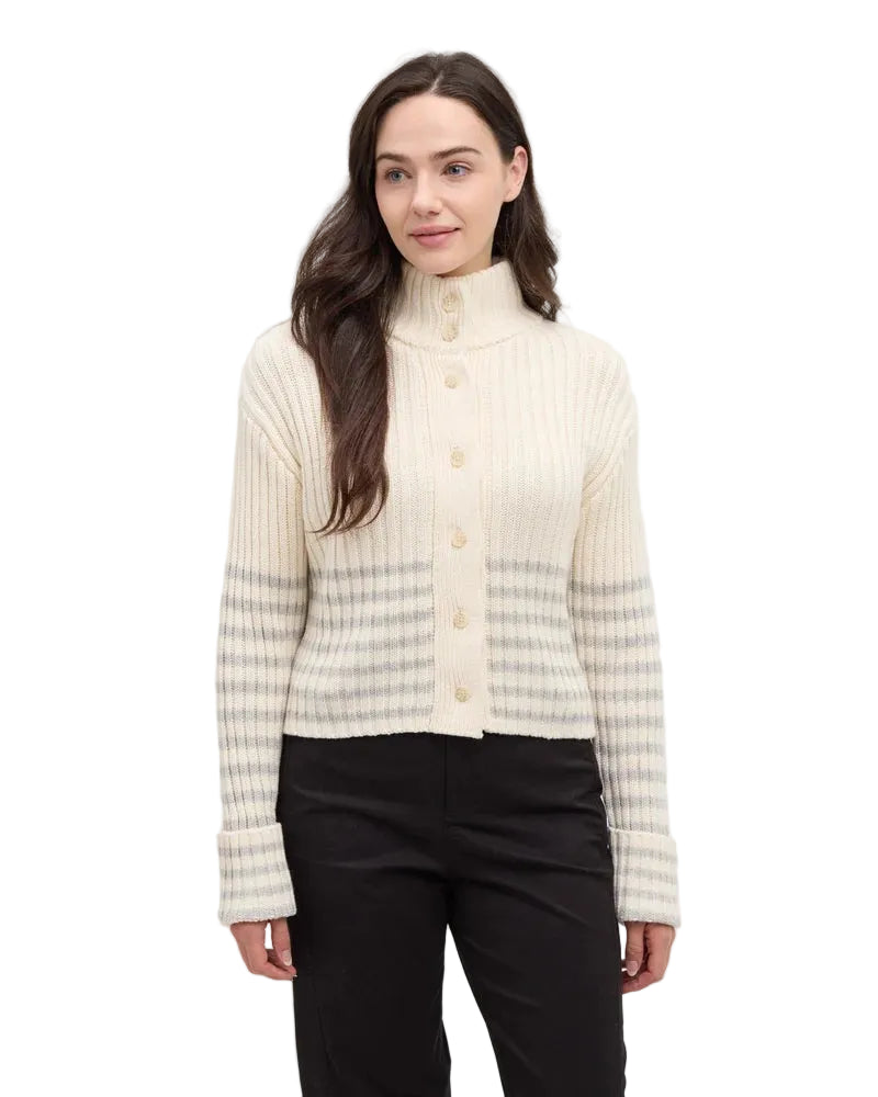 tcw6642
TENTREE CARDIGAN MONARCH - FEMME - COTTON WHITE/LIGHT GREY HEATHER BARRE STRIPE/6396