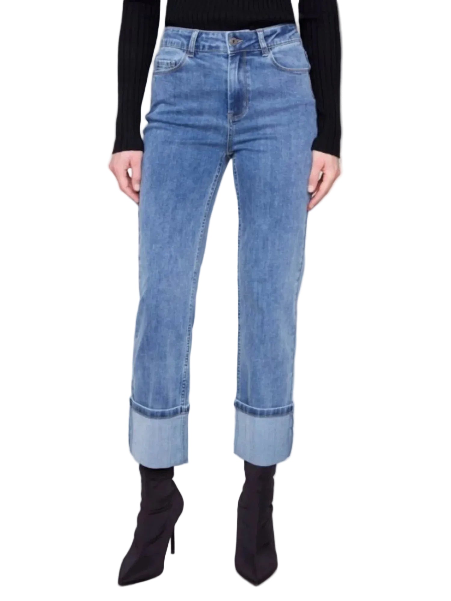 Charlie B Pantalon Wide Cuff Straight Leg Stretch - Femme