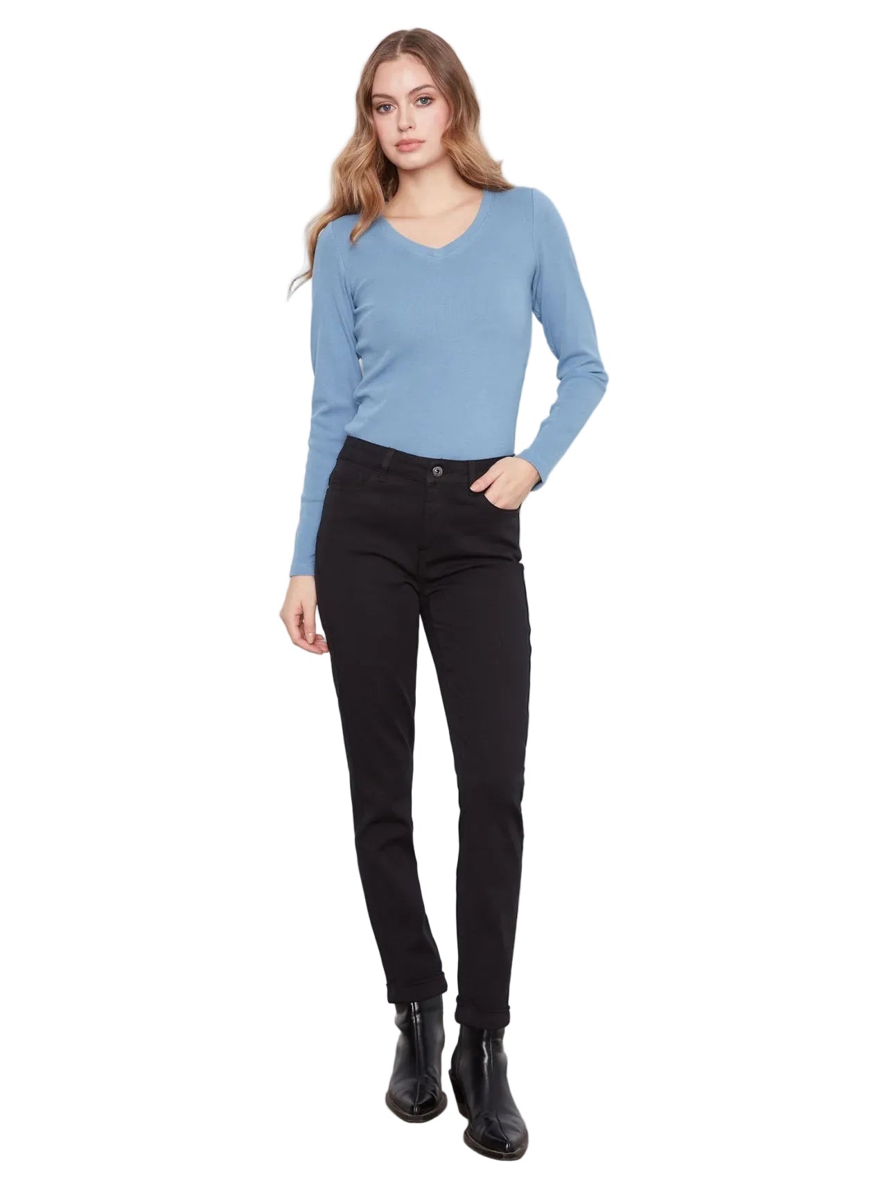 c5309yr-188b
CHARLIE B PANTLON CUFFED HEM TWILL - FEMME - NOIR