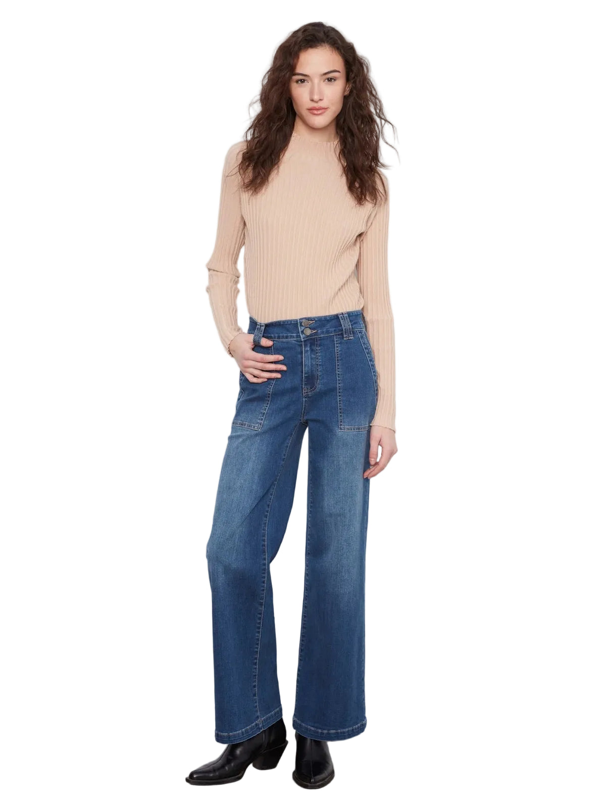 c5792-431a
CHARLIE B PANTALON DENIM WIDE LEG PATCH POCKETS - FEMME - INDIGO