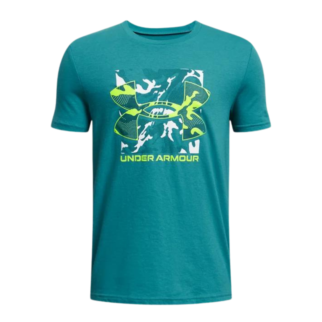 UNDER ARMOUR T-SHIRT BOX LOGO CAMO - ENFANT 1377317 BLEU