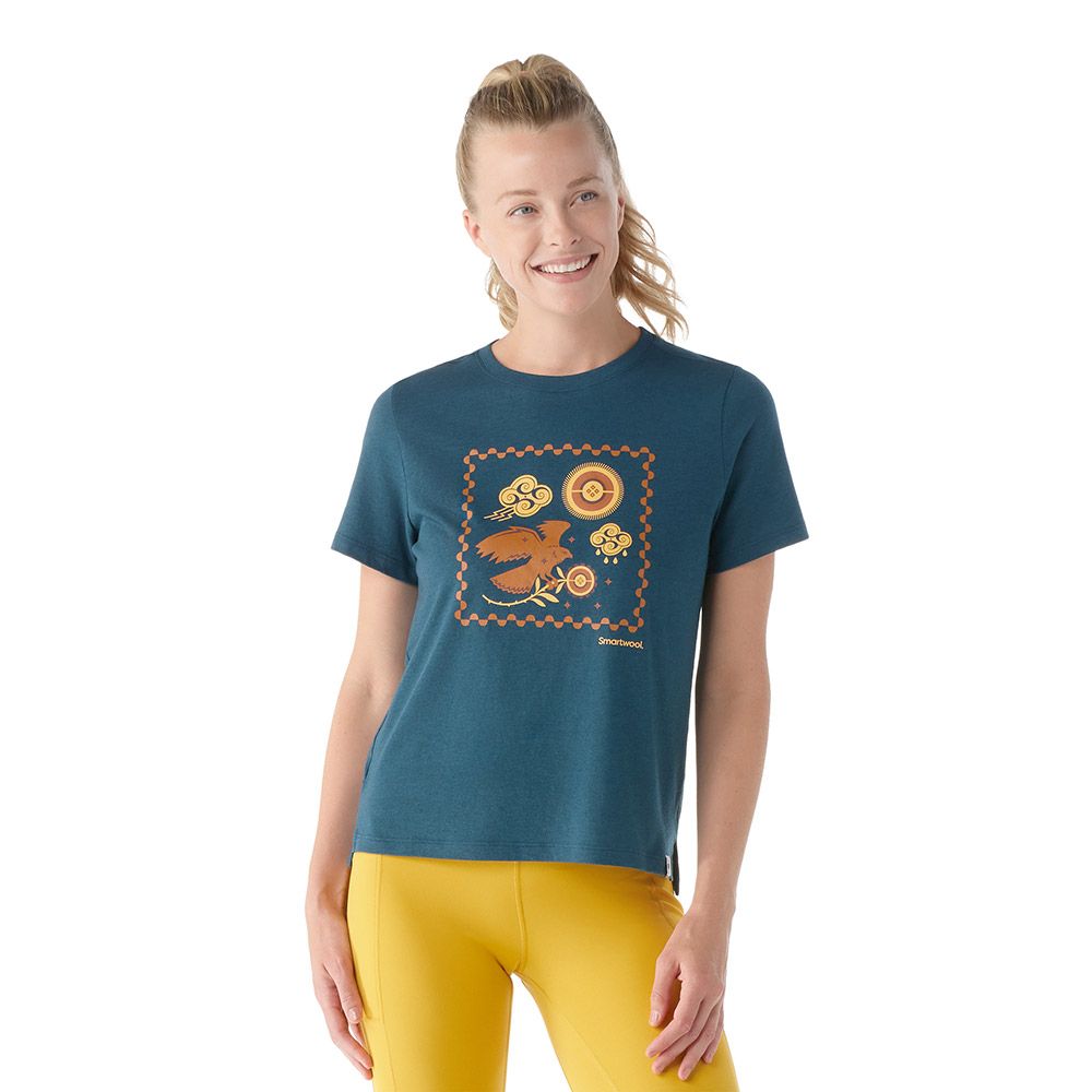 Smartwool T-Shirt Guardian of The Skies - Femme sw002392 - TWILIGHT BLUE