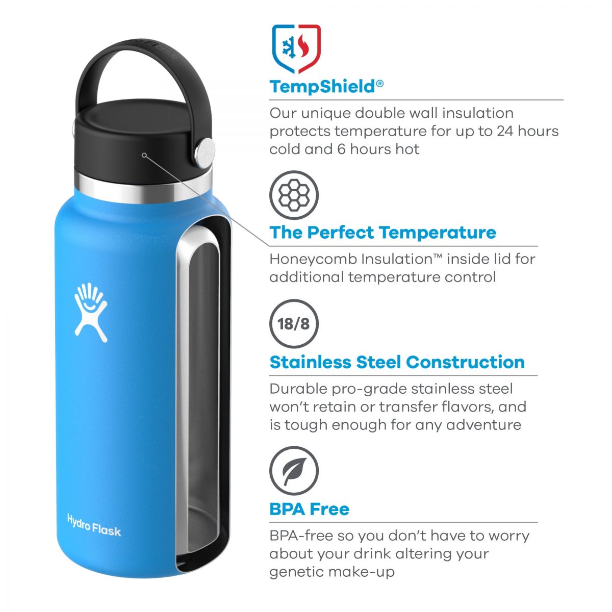 Hydro Flask Bouteille À Ouverture Large 32 Oz (946 ML)