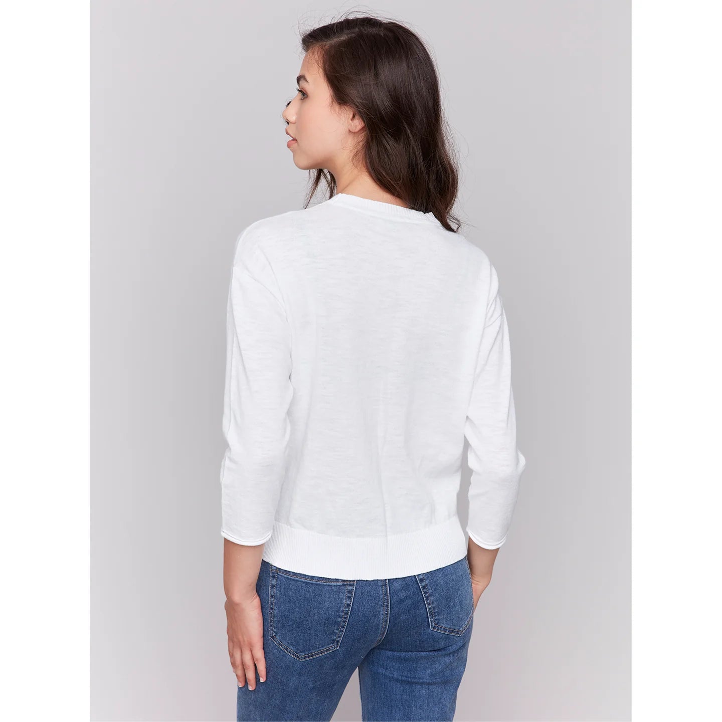 Charlie B Chandail Crew-Neck Cotton - Femme