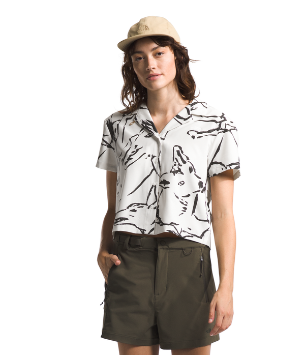 The North Face Chemise First Trail S/S- Femme nf0a872y - WHT DUNE COYOTE FIELD SKETCH PRINT