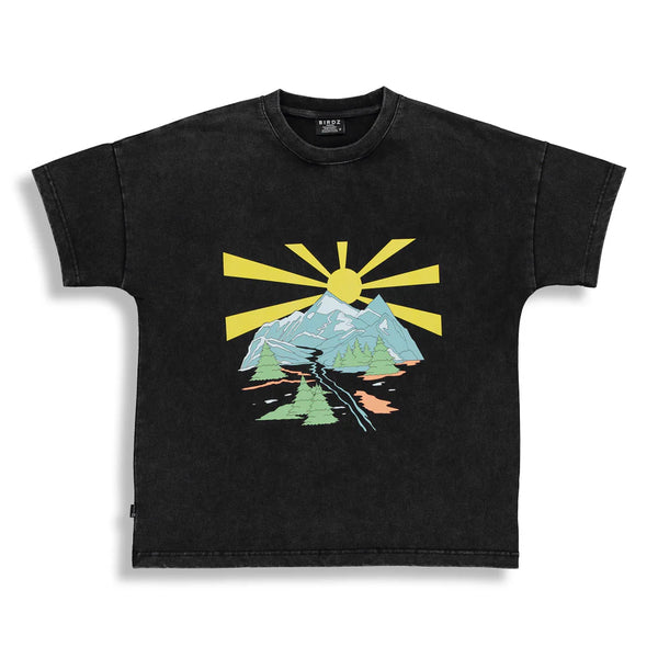 Birdz T-Shirt Mountain - Enfant s24-k200-n002 - WASHED BLACK