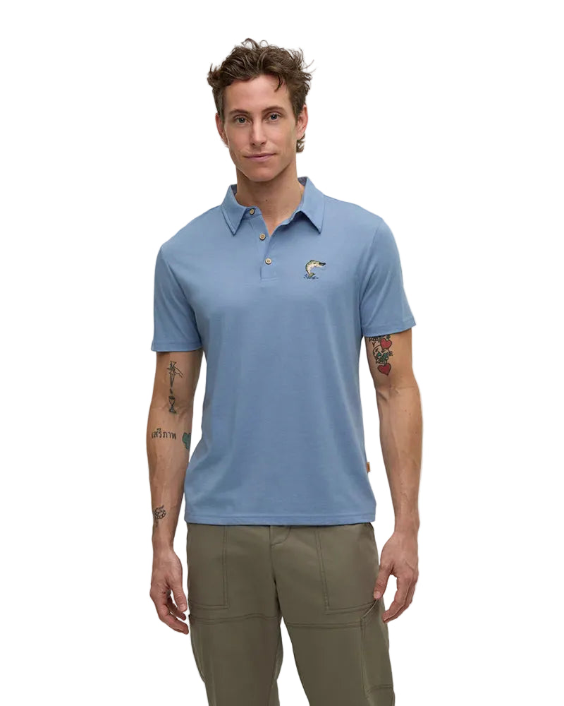  tcm6506
TENTREE POLO LAKE LIFE ASTIR - HOMME - LAKESIDE BLUE HTHER/LEAPING FISH