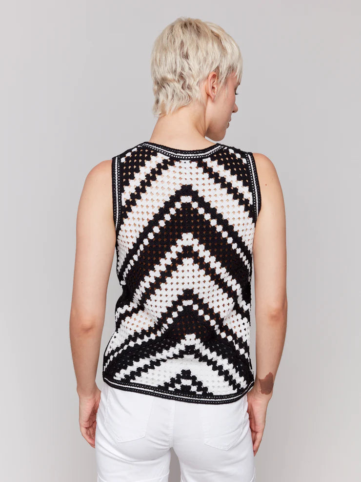 Charlie B Camisole Crochet Sleeveless Crew Neck - Femme