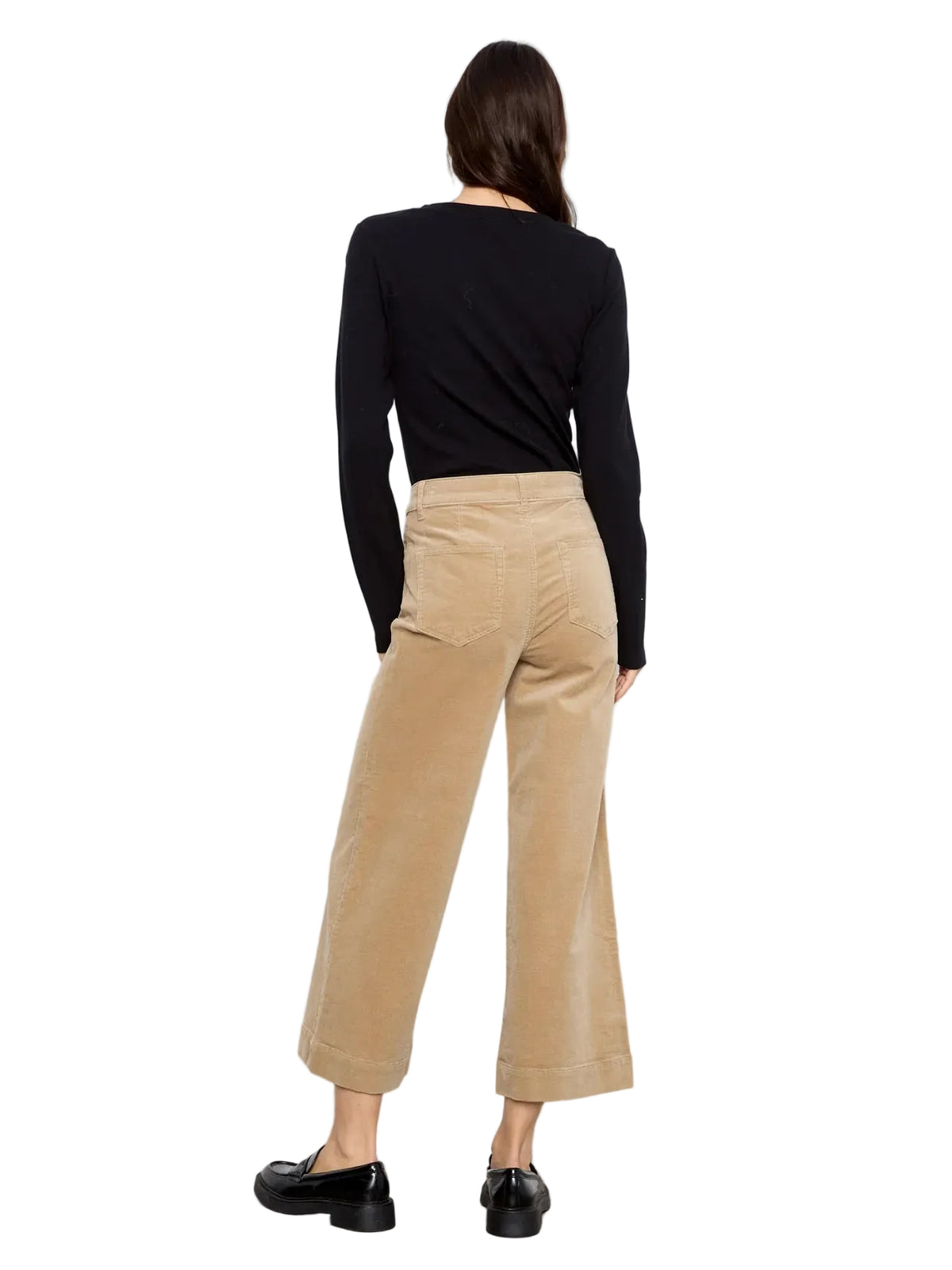 CHARLIE B PANTALON CROPPED INSERT POCKET WIDE LEG CORDUROY - FEMME