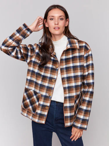 Charlie B Veste Plaid Reversible Short - Femme