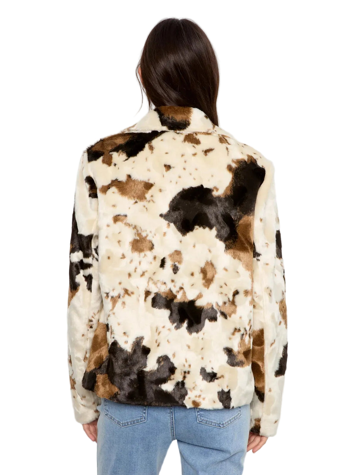 CHARLIE B MANTEAU  FAUSSE FOURRURE JACKET COW PATTERN - FEMME