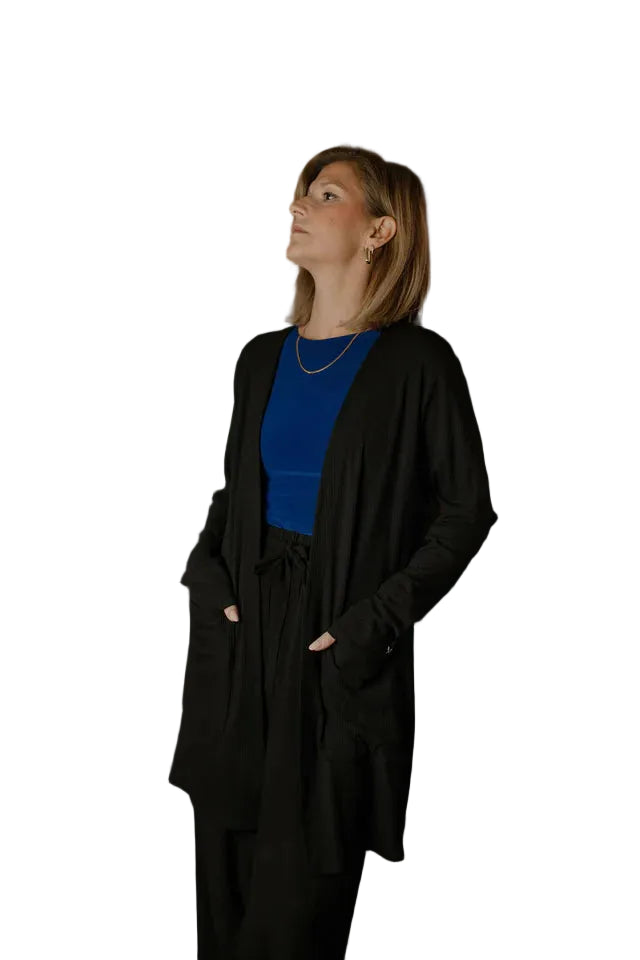 cardiganrib
LOUVE CARDIGAN RIB BAMBOU - FEMME - NOIR