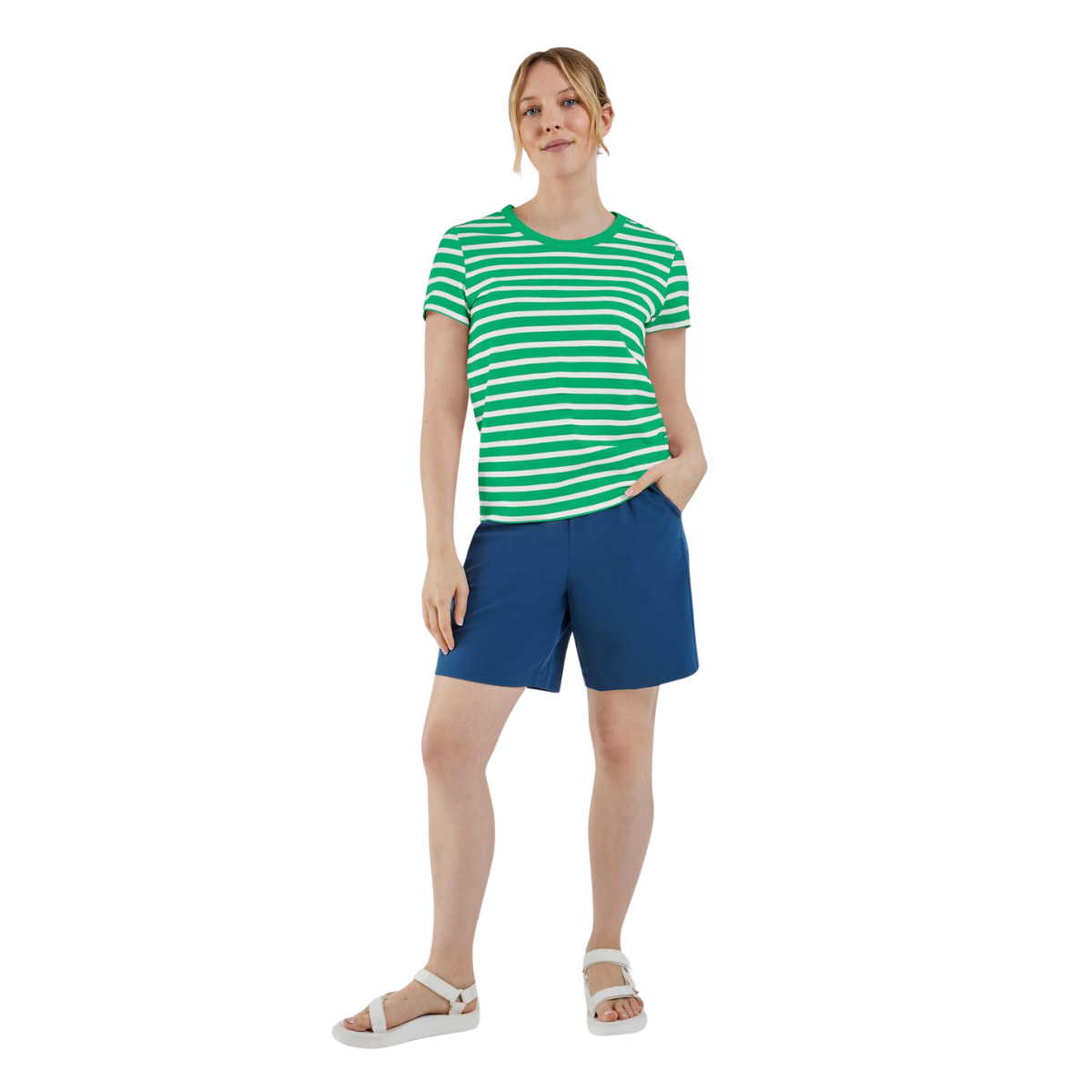 Fig T-Shirt Newport - Femme  inb39100-o - KELLY GREEN STRIPE