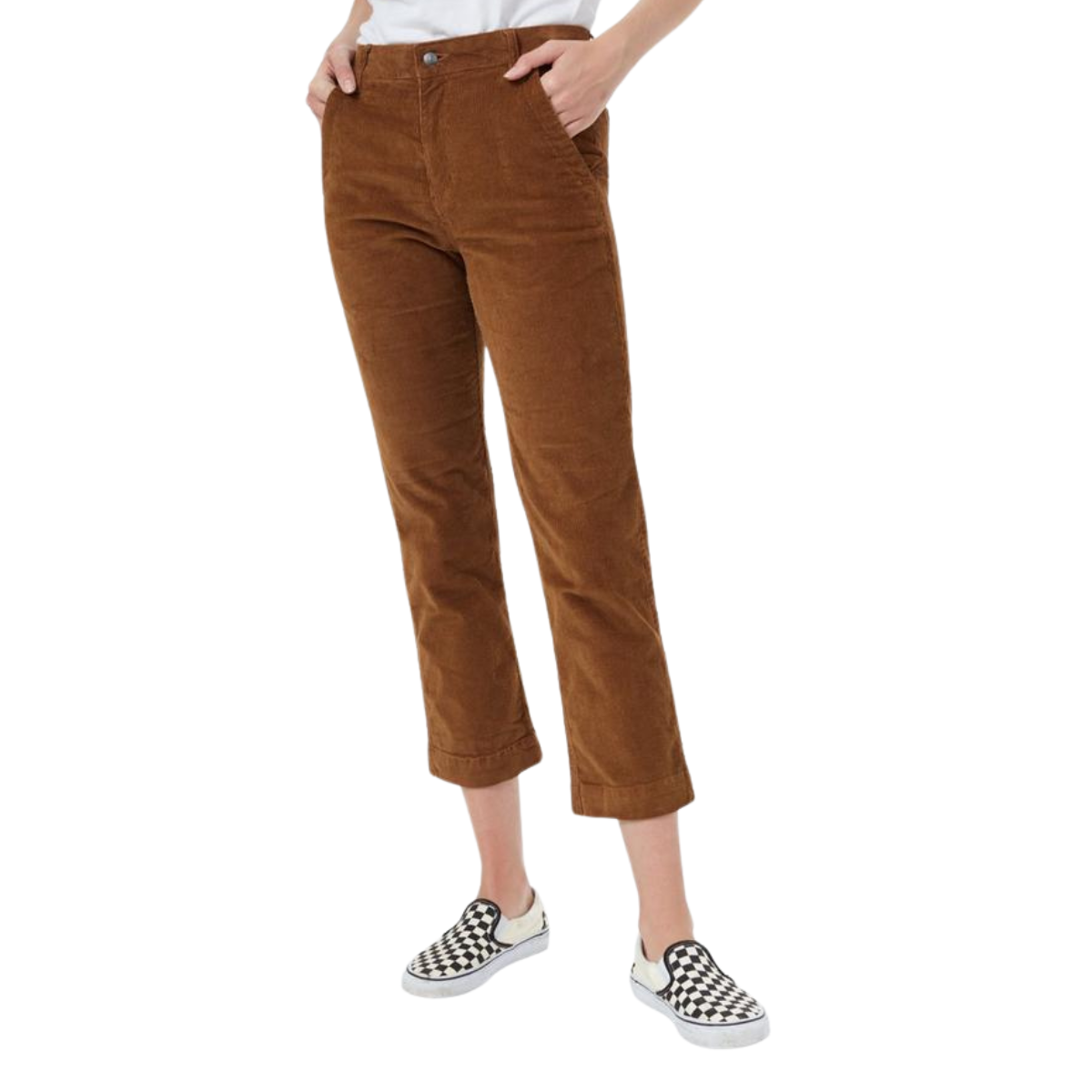 Tentree Pantalon Corduroy Cropped Wide - Femme  tcw3676 - BRUN