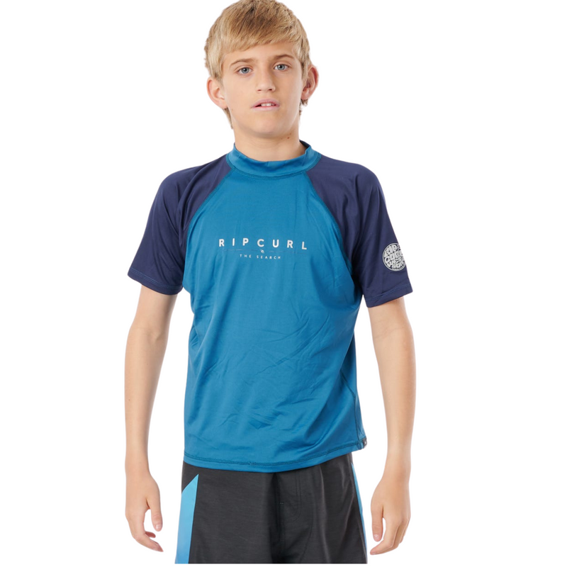 Rip Curl T-Shirt Junior Garçons Shockwaves Anti-Uv - Enfant wly3nb - BLEU