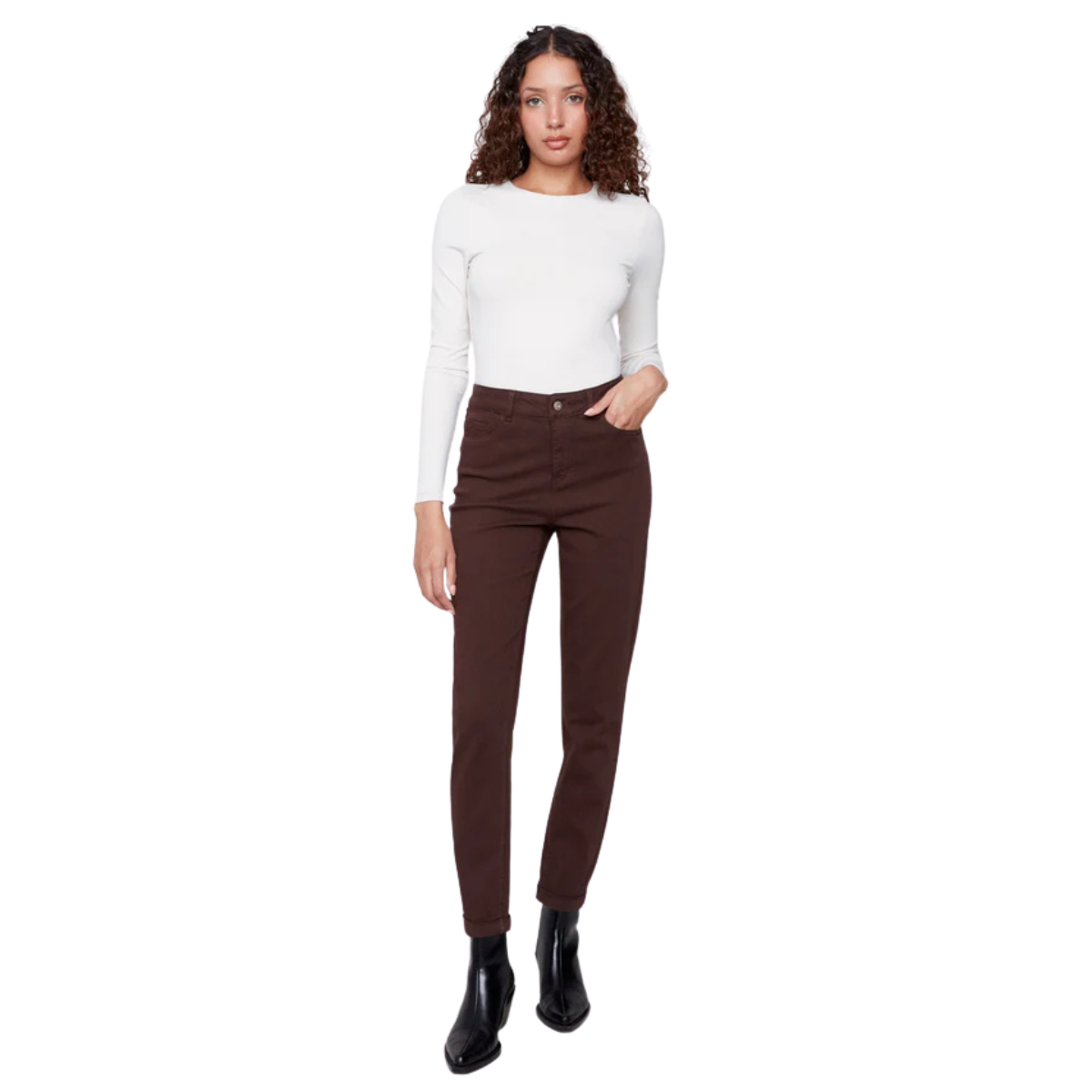 c5309y

Charlie B Pantalon Cuffed Hem Slim 5 Pocket - Femme - MOKA