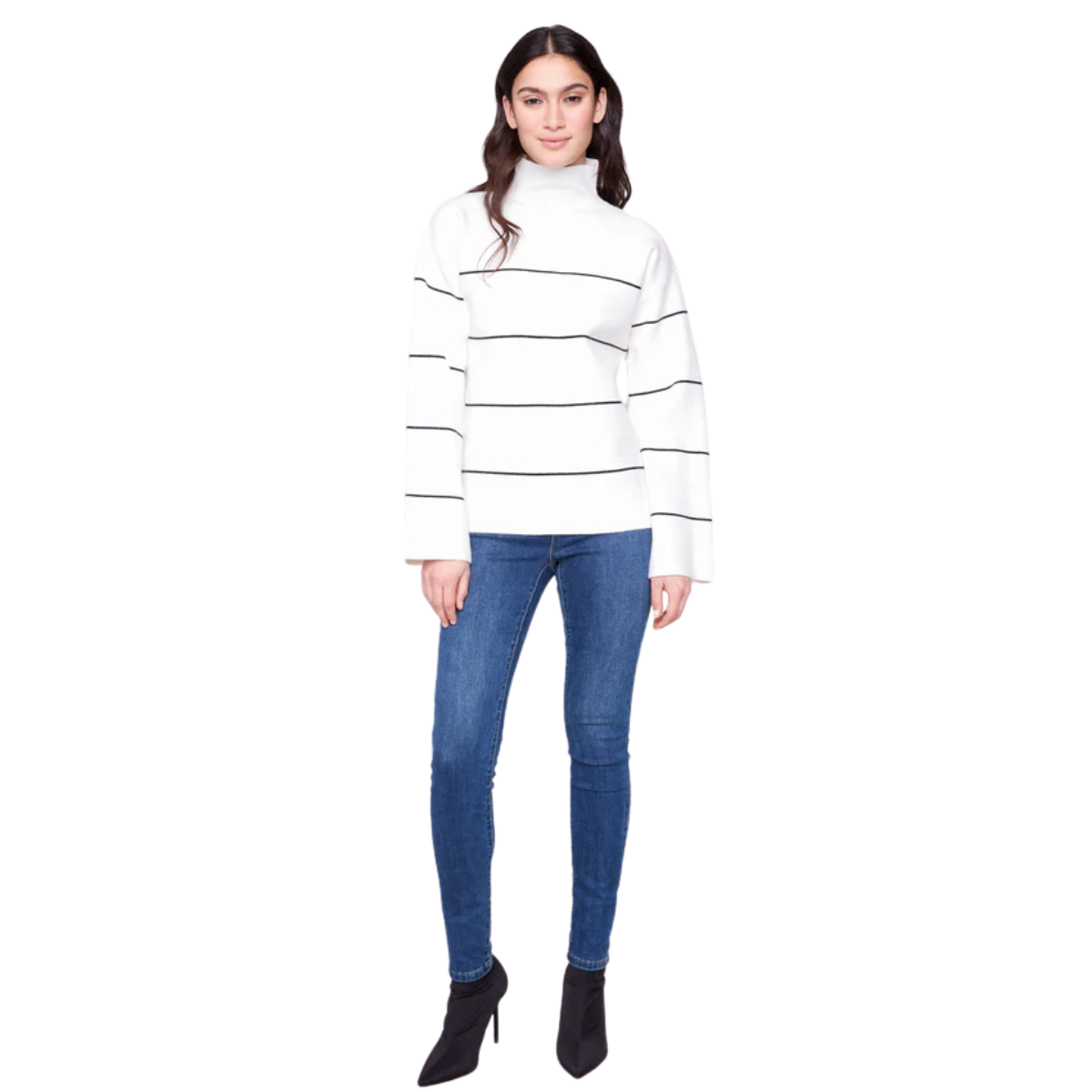c2870

Charlie B Chandail Yarn Dye Mock Neck Striped - Femme - ECRU