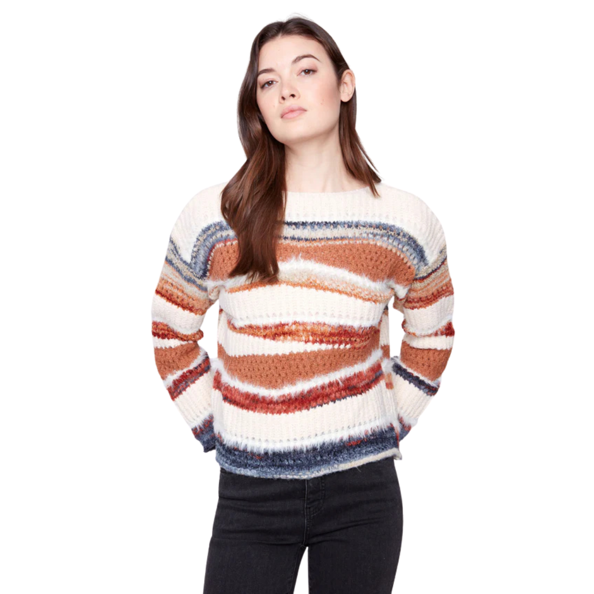 c2731r

Charlie B Patchwork Knit Drop Shoulder - Femme - SEPIA