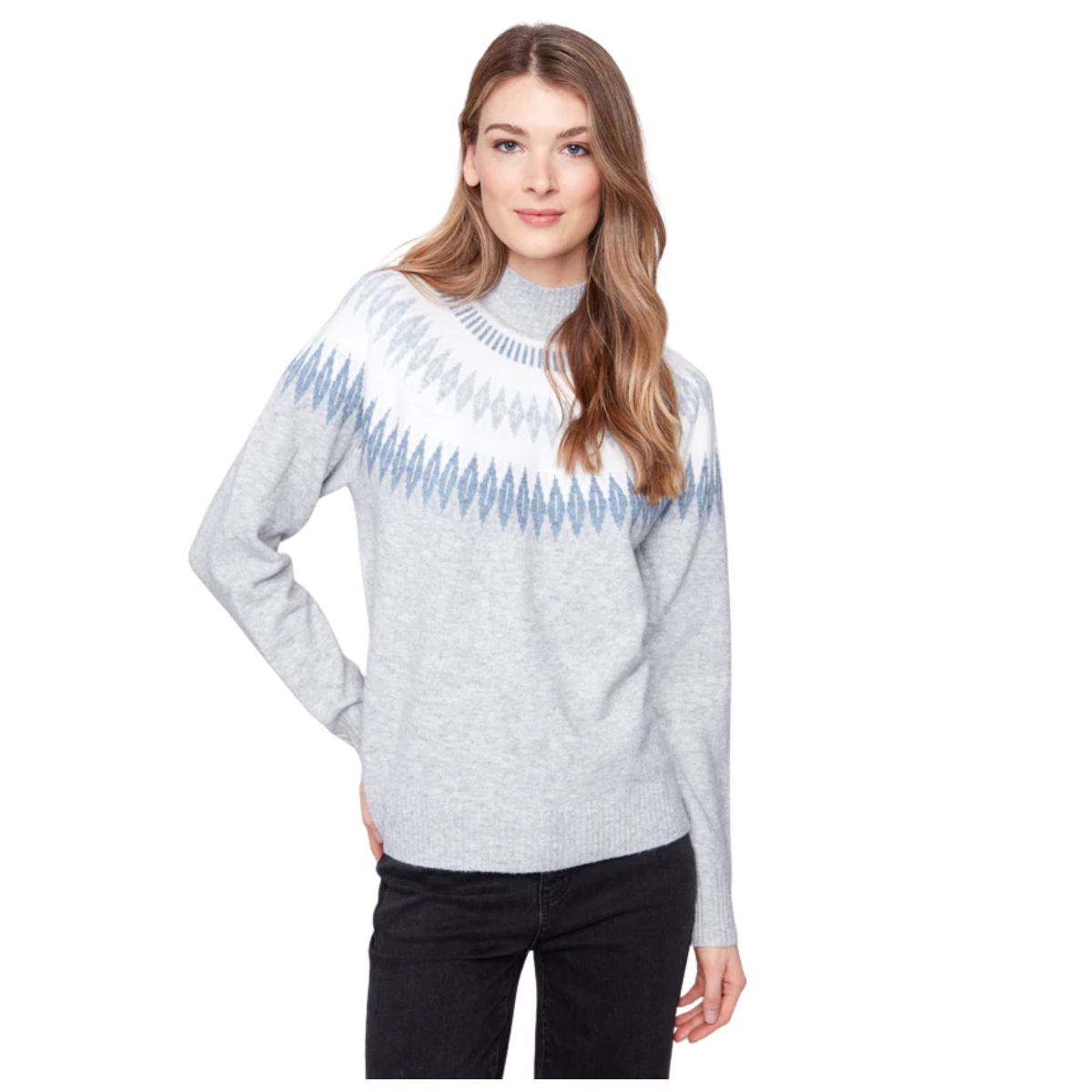  c2859

Charlie B Chandail Après-Ski Jacquard Mock - Femme - GRIS PALE MELANGE