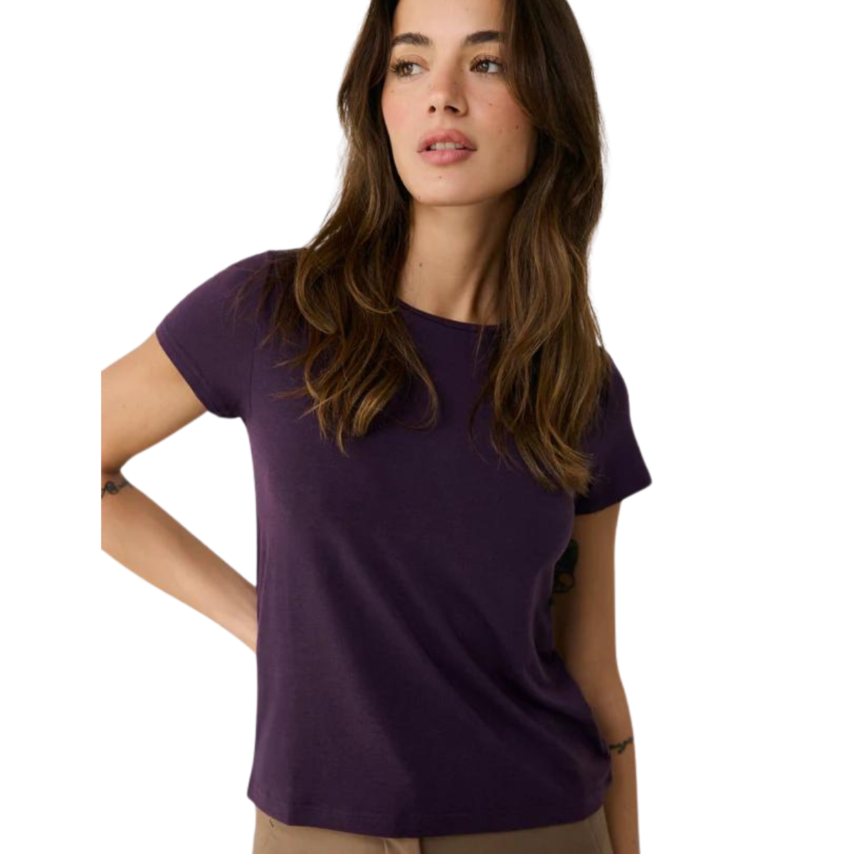  lsw4553  Lolë T-Shirt Dynamic - Femme - FIGUE