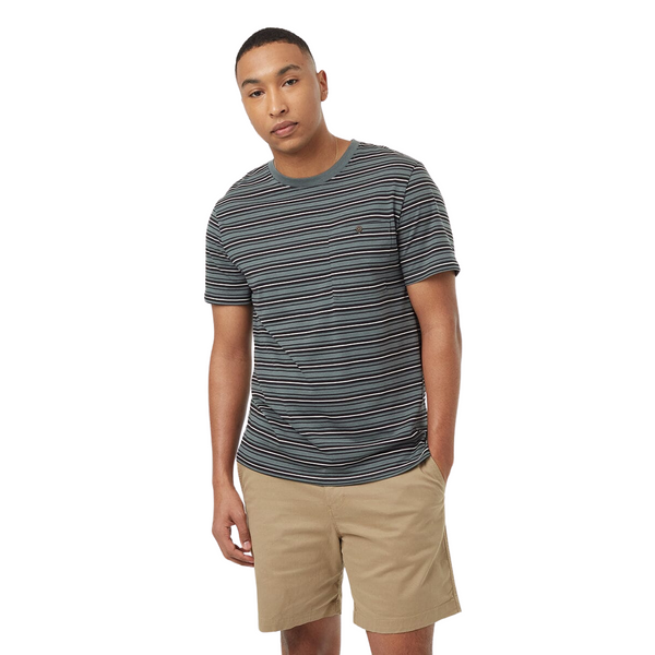 Tentree T-Shirt Treeblend Stripe Button Pocket - Homme
