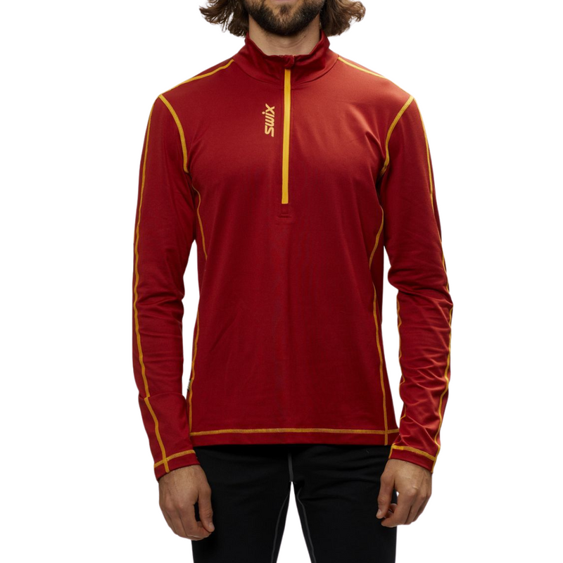 Swix Chandail Tista 1/2 Zip Midlayer - Homme  sw222361 - ROUGE